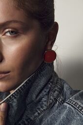 Ava pearls earrings, pearl red