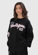 Embroidered BF Pullover Crewneck, Jet Black