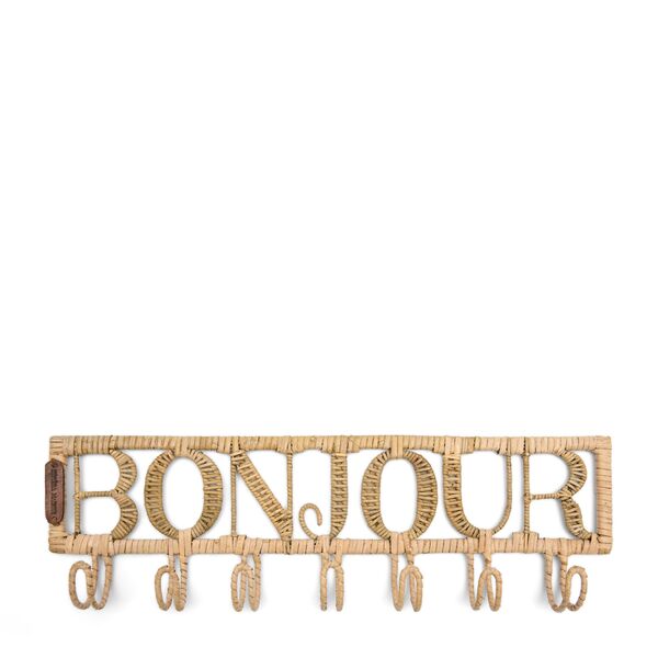 Rustic rattan bonjour coat rack