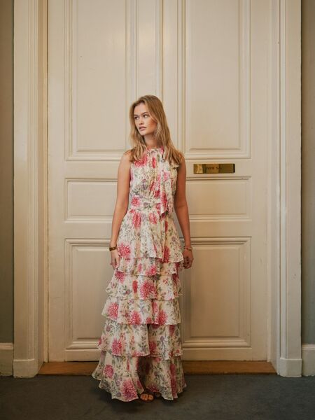Marli big flower dress, creme