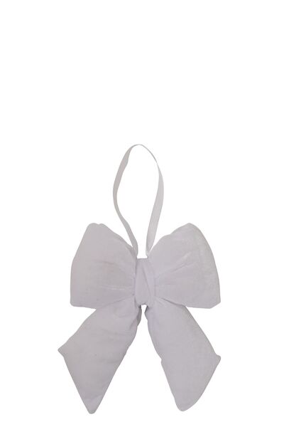 Hanger bow velvet 20cm, white