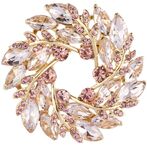 Crystal halo brooch mini, pale rose