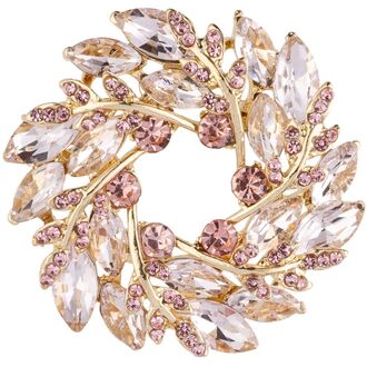 Crystal halo brooch mini, pale rose