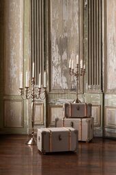 Candle holder aluminium 63cm, rose gold