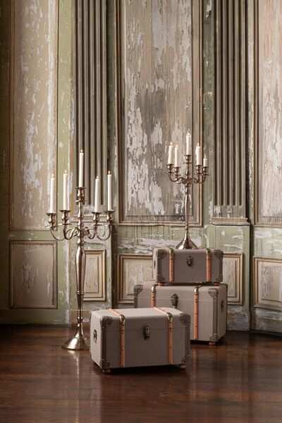 Candle holder aluminium 63cm, rose gold