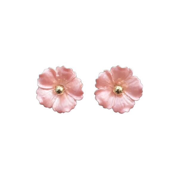 Iris flower earrings, pearl rose