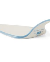 Stoneware Wavy Cake Server, White/Blue