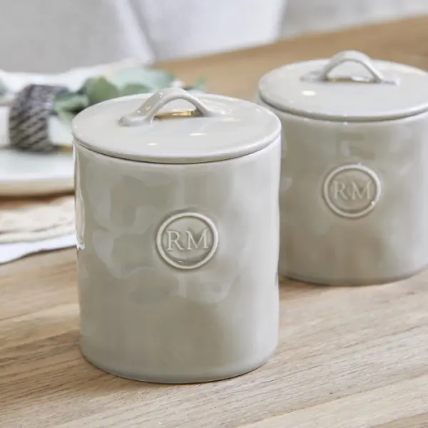 Portofino storage jar M, flax