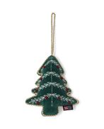 Christmas tree velvet ornament, green