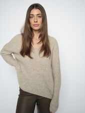 Thora v-neck knit, feather gray