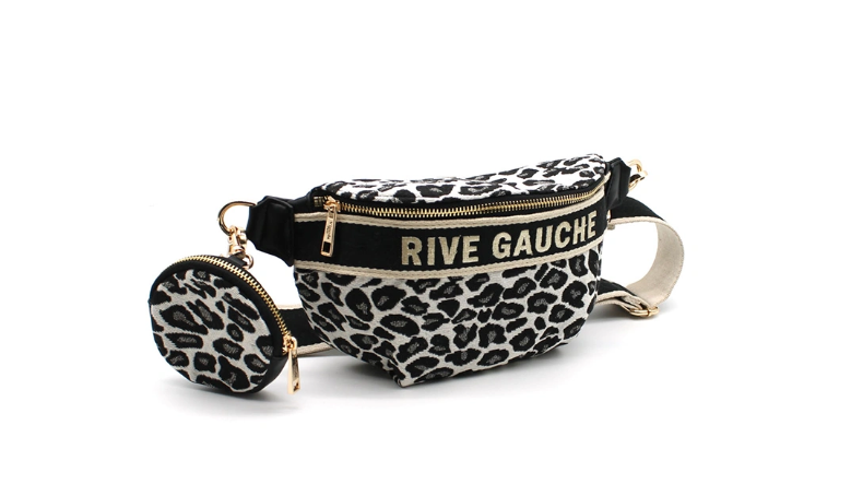 Stella leopard bag, black