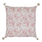 Aix pillowcase with tassels & paisley pattern 50x50, rose/white