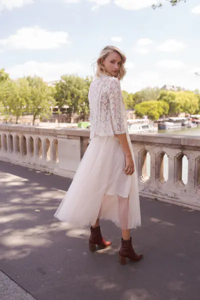 Aria tulle skirt, ecru