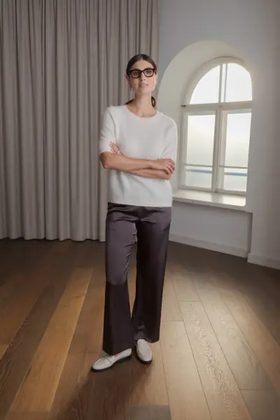 Karlie short sleeve cashmere sweater, cream