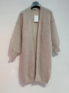 Long kid mohair cardigan, beige