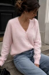Cashmere blend cardigan, baby pink