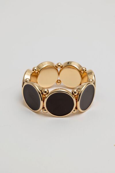 Ava elastic bracelet, gold with brown