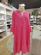 Pellavamekko napeilla, pinkki