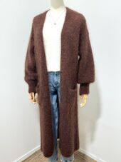 Long mohair cardigan, brown