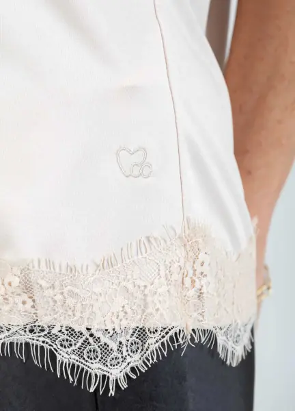 Rosie lace top, nude