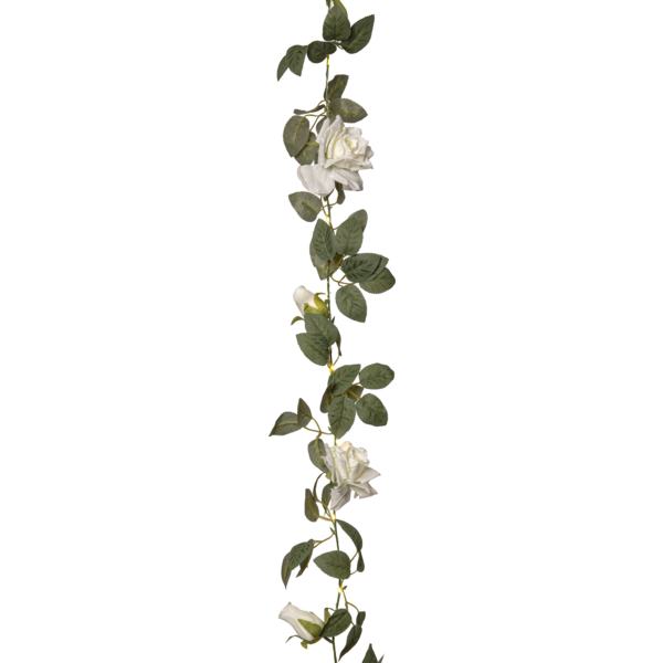 Roza valosarja 200cm, valkoinen/vihreä
