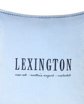 Logo Organic Cotton Velvet Pillow Cover 50x50, Blue