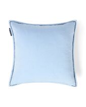 Logo Organic Cotton Velvet Pillow Cover 50x50, Blue