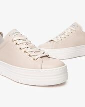 Leather sneakers with bow, Milk