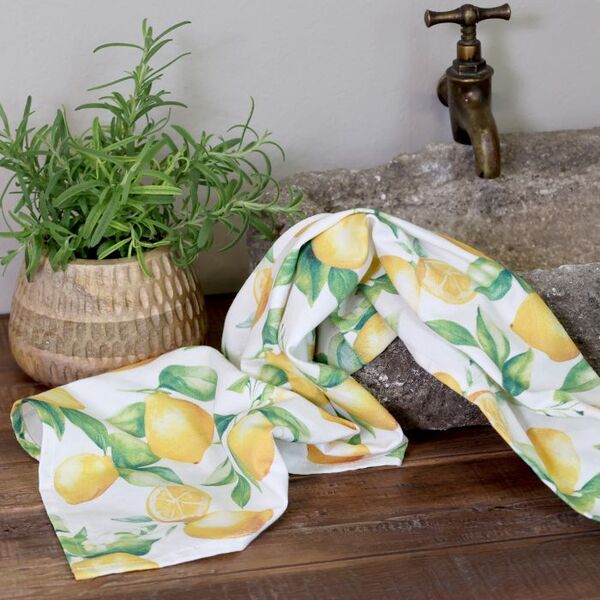 Aix Tea Towel with Lemons 70x50