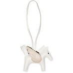 Pony bag charm, white/sand