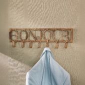 Rustic rattan bonjour coat rack