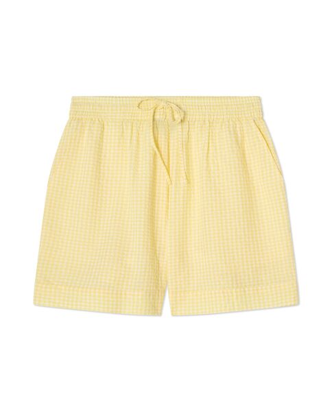 Seersucker pajama set, yellow/white check