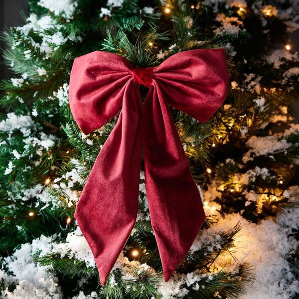 Velvet bow christmas tree decoration L