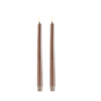 Led taper candle 2 pcs, sandstone