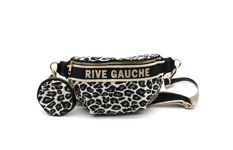 Stella leopard bag, black