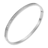 Celine crystal bangle, clear steel