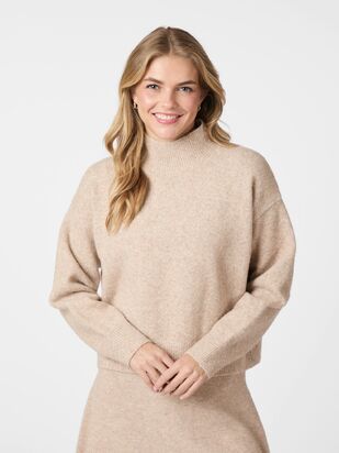 Paulina knit blouse, sand melange