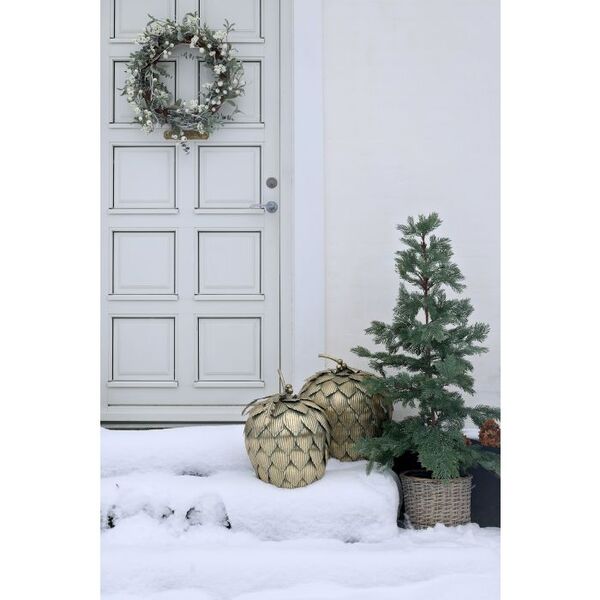 Wreath with berries & snow 45cm, green