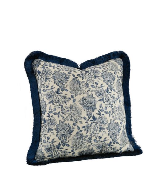 Rosario cushion cover with fringe 50x50, indigo