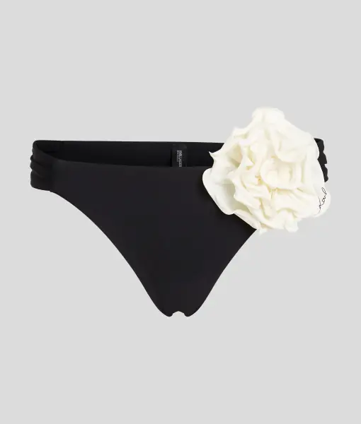 Karl dna flower bikini bottom, black