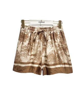 Shorts with Toile De Jouy print, beige