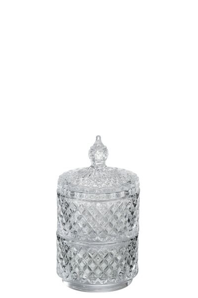 Glass jar 2 levels 15,5cm