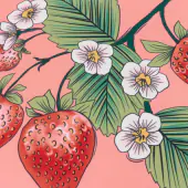 Anemone strawberries ourdoor cushion 43x43, multi