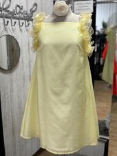 Frill dress, yellow