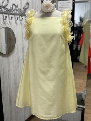Frill dress, yellow