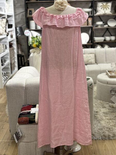 Lisa pellavamekko, pinkki