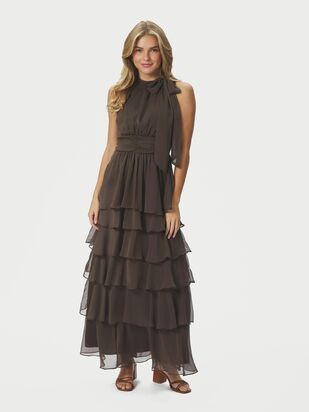 Marli solid dress, dusty brown