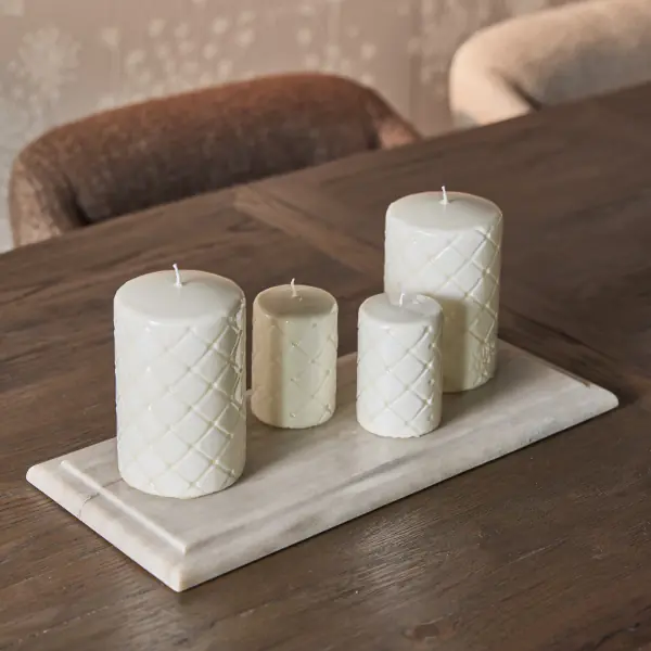 Ribani marble candle platter 45x20