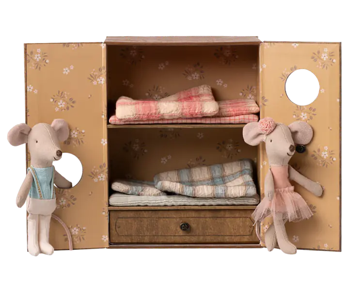 Ballet mice in dance studio, little sister and brother