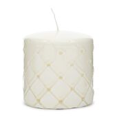 Pillar candle padded 9,5x10, white